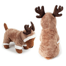 Load image into Gallery viewer, Cosplay Christmas Deer Pet Dog Costume Clothes Apparel Plush Puppy Teddy Christmas Cosplay Winter Hoodie Jumpsuit S-XL