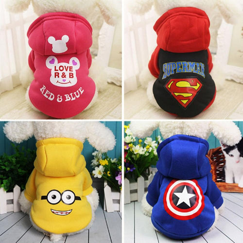 Cute Printed Pet Clothes Small Dog Jumpsuit Chihuahua Pajamas Pet Hoodie Coat for Dogs Cats Super Soft Warm Puppy Dog Costume