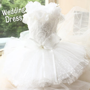 Free shipping Advanced customization Luxury Dog wedding dress 3D flower collar princess clothes twelve layer ropa perro mascotas