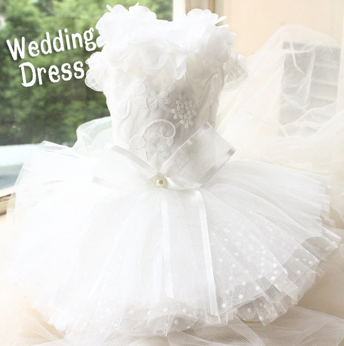 Free shipping Advanced customization Luxury Dog wedding dress 3D flower collar princess clothes twelve layer ropa perro mascotas
