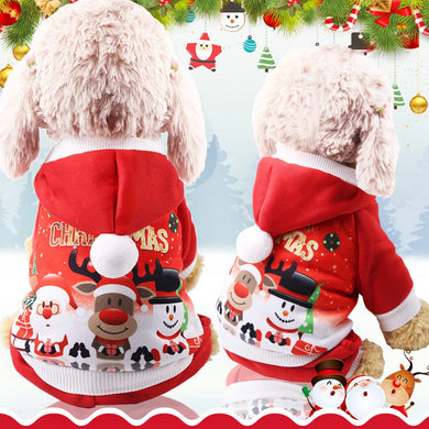 Pet Clothes for Christmas Cat Dog Jumpsuit Warm Winter Puppy Clothing Santa Snowman Elk Jumpsuits Small Dogs Cute Pet Costumes