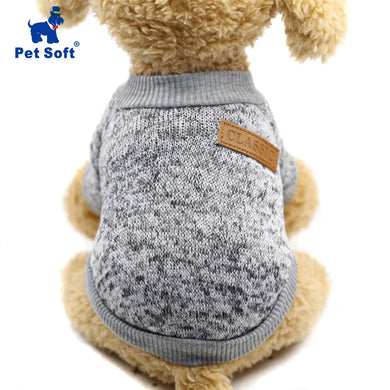 Pet Soft Pet Dog Clothes For Small Dogs Winter Warm Coat Classic  Sweater Fleece High-grade 8 Colors Sweater Christmas Clothing